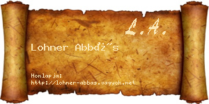 Lohner Abbás névjegykártya